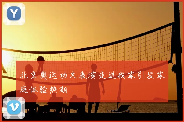 北京奥运功夫表演走进我家引发家庭体验热潮